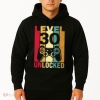 Funny Level 30 Unlocked Him Men BDay Turning 30th Birthday Hoodie thumb 2