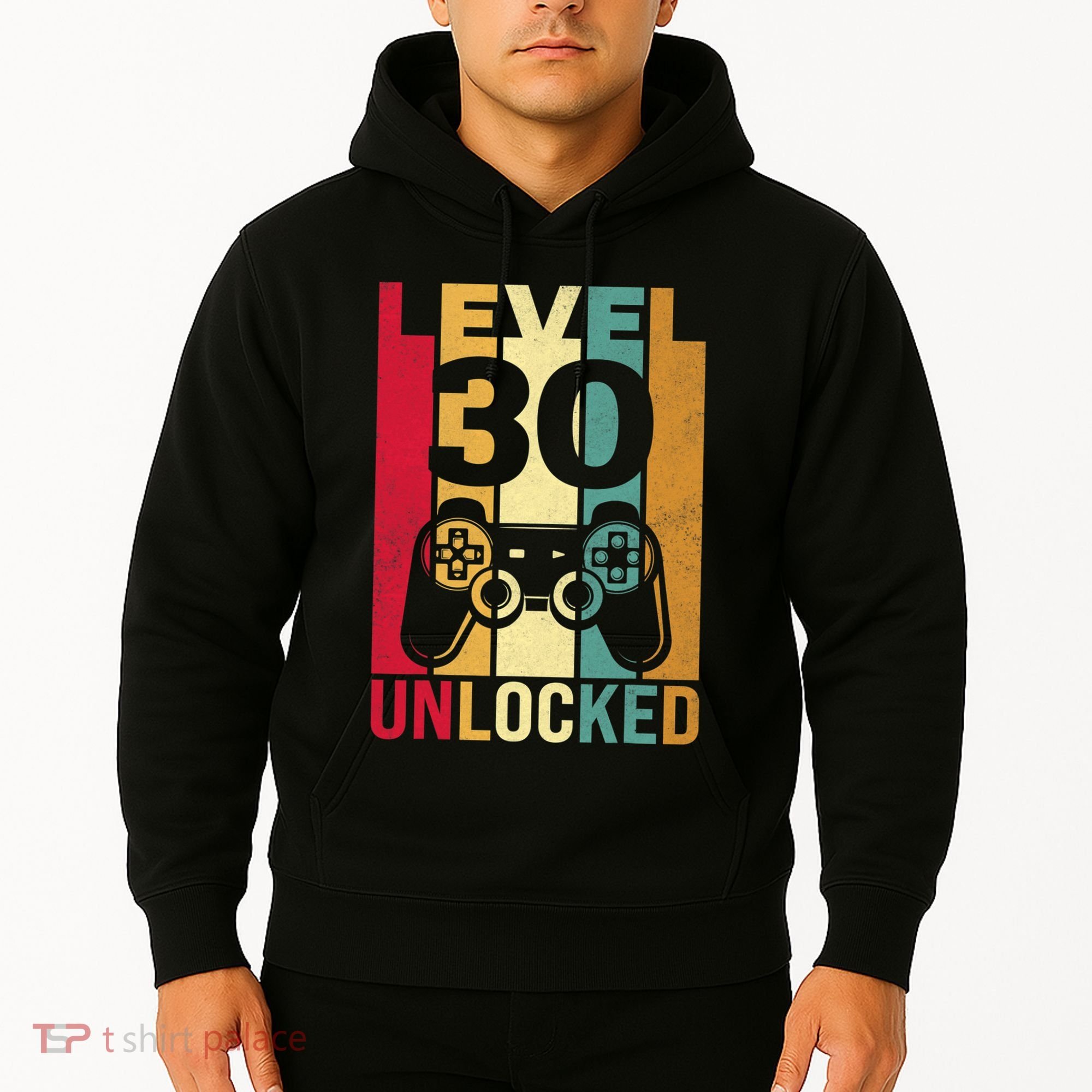 Funny Level 30 Unlocked Him Men BDay Turning 30th Birthday Hoodie