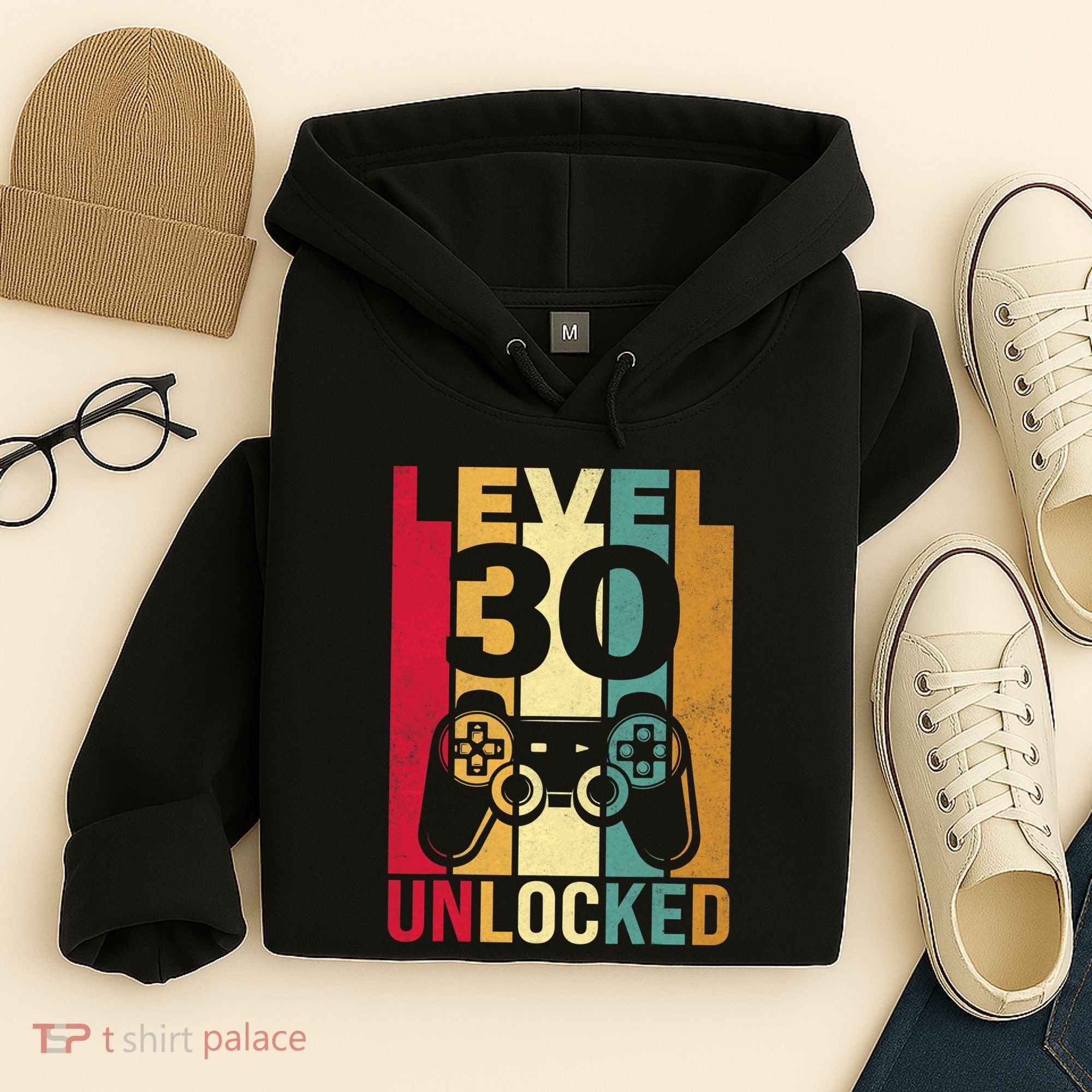 Funny Level 30 Unlocked Him Men BDay Turning 30th Birthday Hoodie