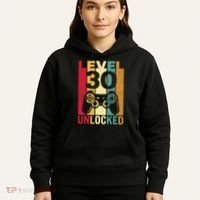 Funny Level 30 Unlocked Him Men BDay Turning 30th Birthday Hoodie thumb 5