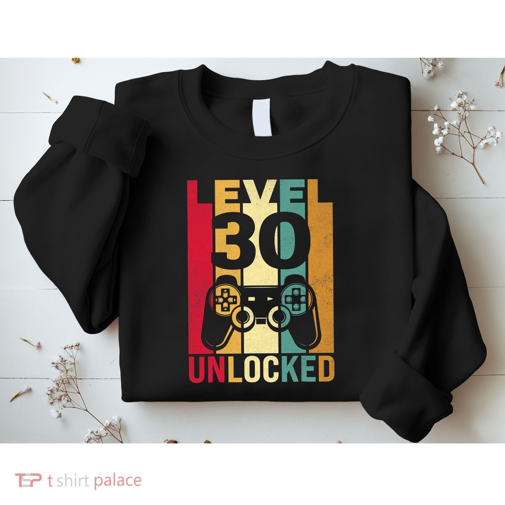 Funny Level 30 Unlocked Him Men BDay Turning 30th Birthday Sweatshirt