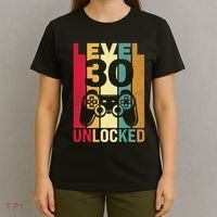 Funny Level 30 Unlocked Him Men BDay Turning 30th Birthday T-Shirt thumb 4
