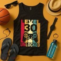 Funny Level 30 Unlocked Him Men BDay Turning 30th Birthday Tank Top thumb 4