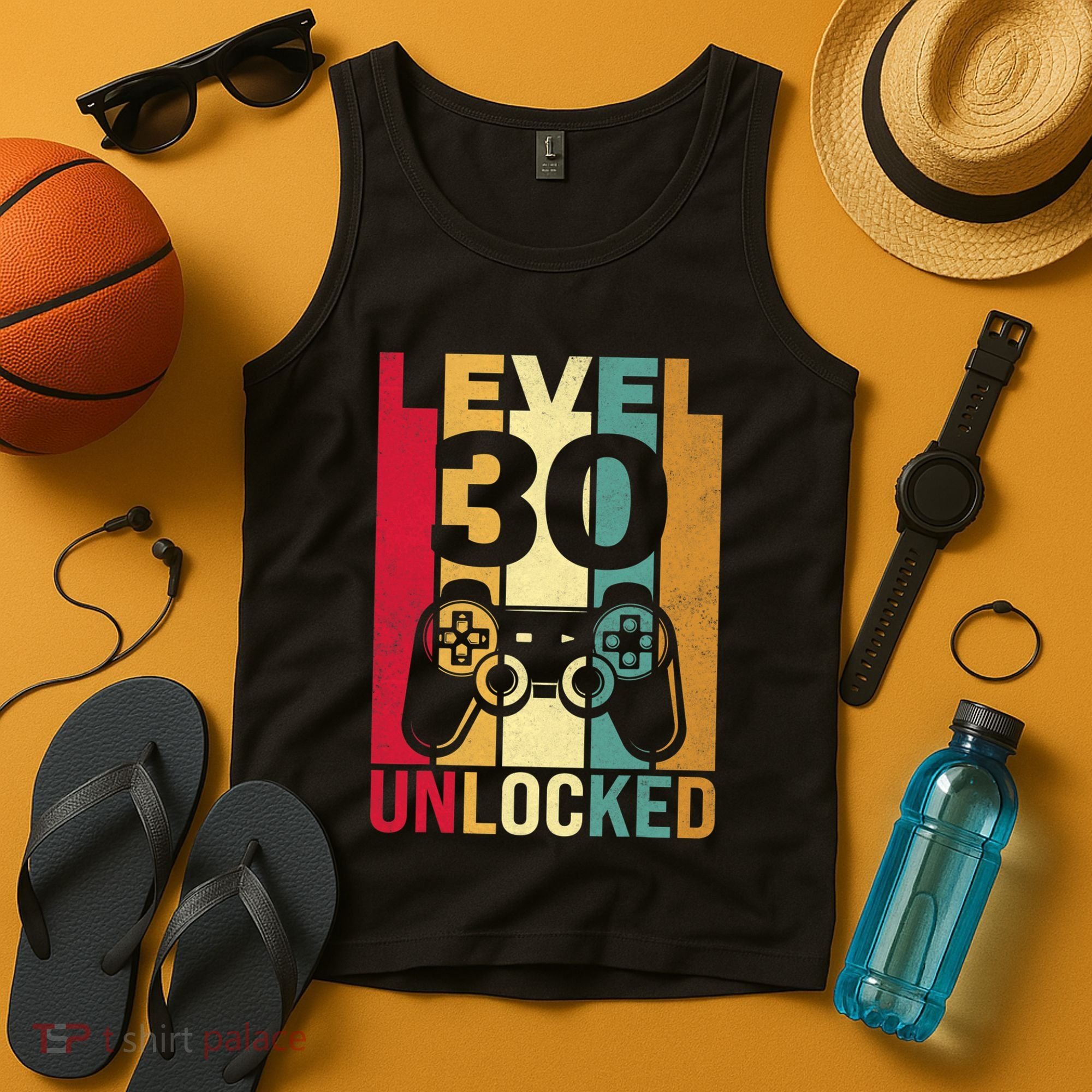 Funny Level 30 Unlocked Him Men BDay Turning 30th Birthday Tank Top