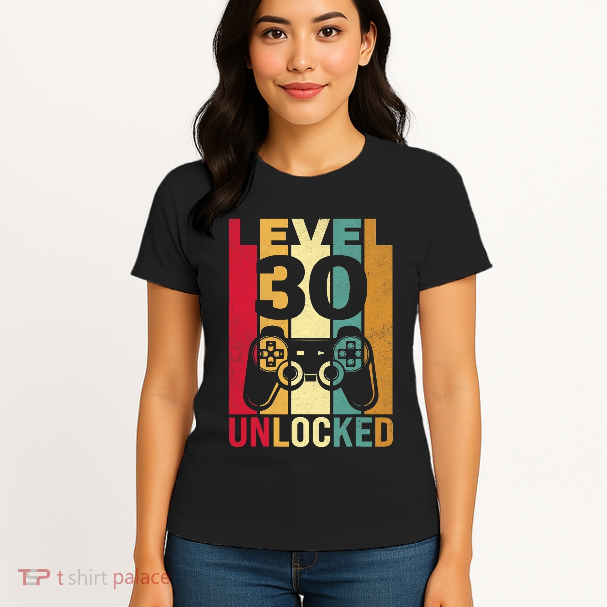 Funny Level 30 Unlocked Him Men BDay Turning 30th Birthday Women's T-Shirt