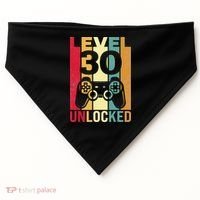 Funny Level 30 Unlocked Him BDay Turning 30th Birthday USA-Made Doggie Bandana thumb 0