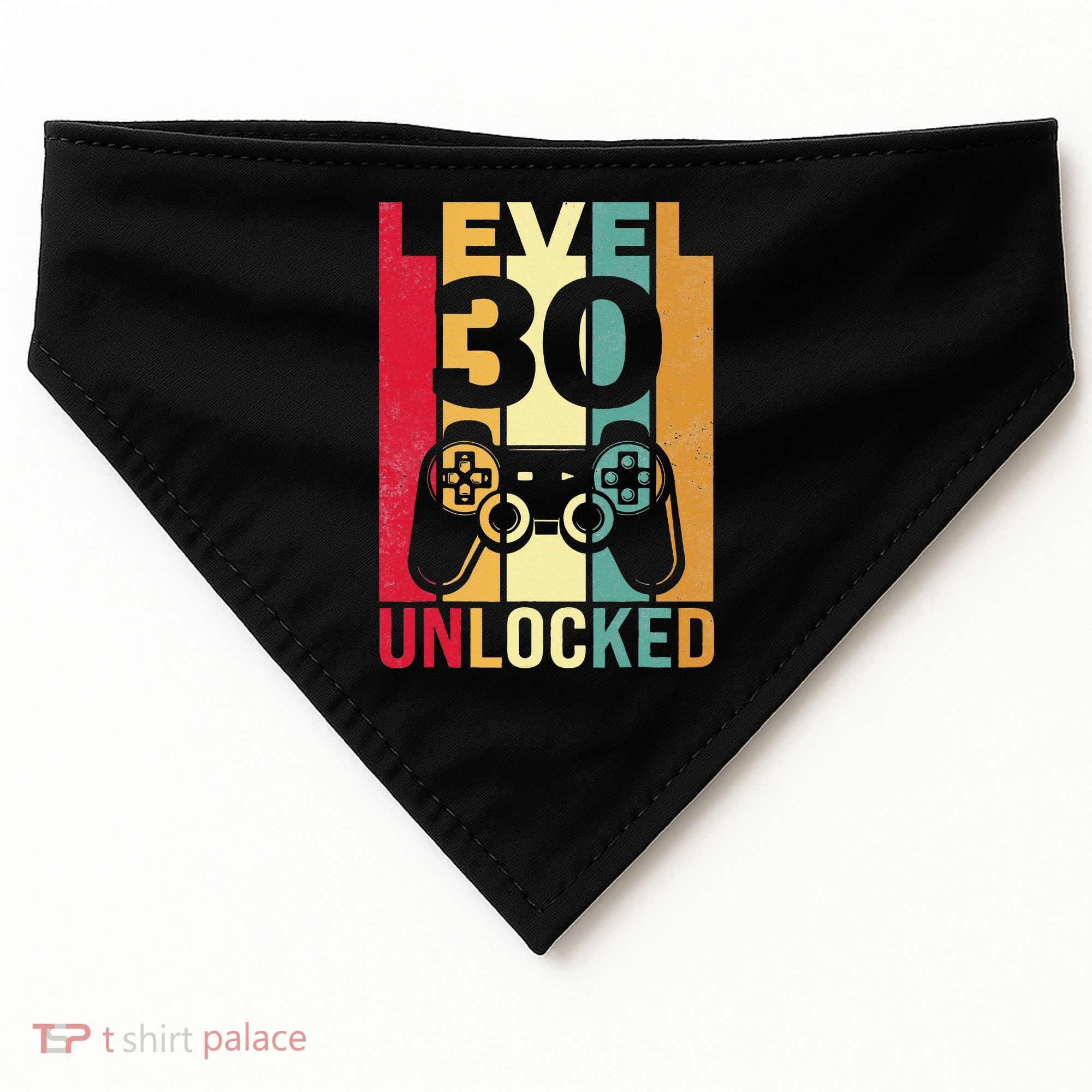 Funny Level 30 Unlocked Him BDay Turning 30th Birthday USA-Made Doggie Bandana