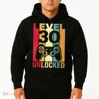 Funny Level 30 Unlocked Him BDay Turning 30th Birthday Hoodie thumb 2