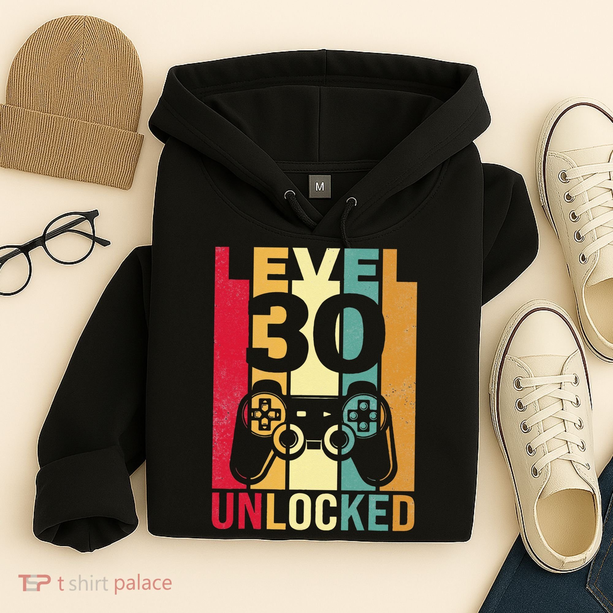 Funny Level 30 Unlocked Him BDay Turning 30th Birthday Hoodie