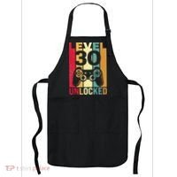 Funny Level 30 Unlocked Him BDay Turning 30th Birthday Apron thumb 0
