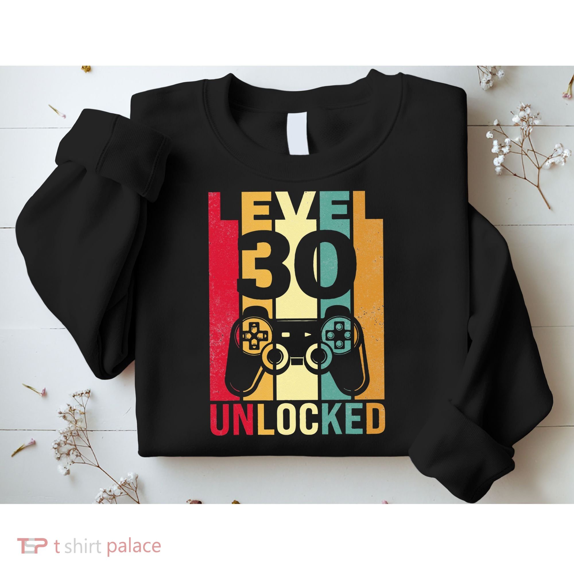 Funny Level 30 Unlocked Him BDay Turning 30th Birthday Sweatshirt