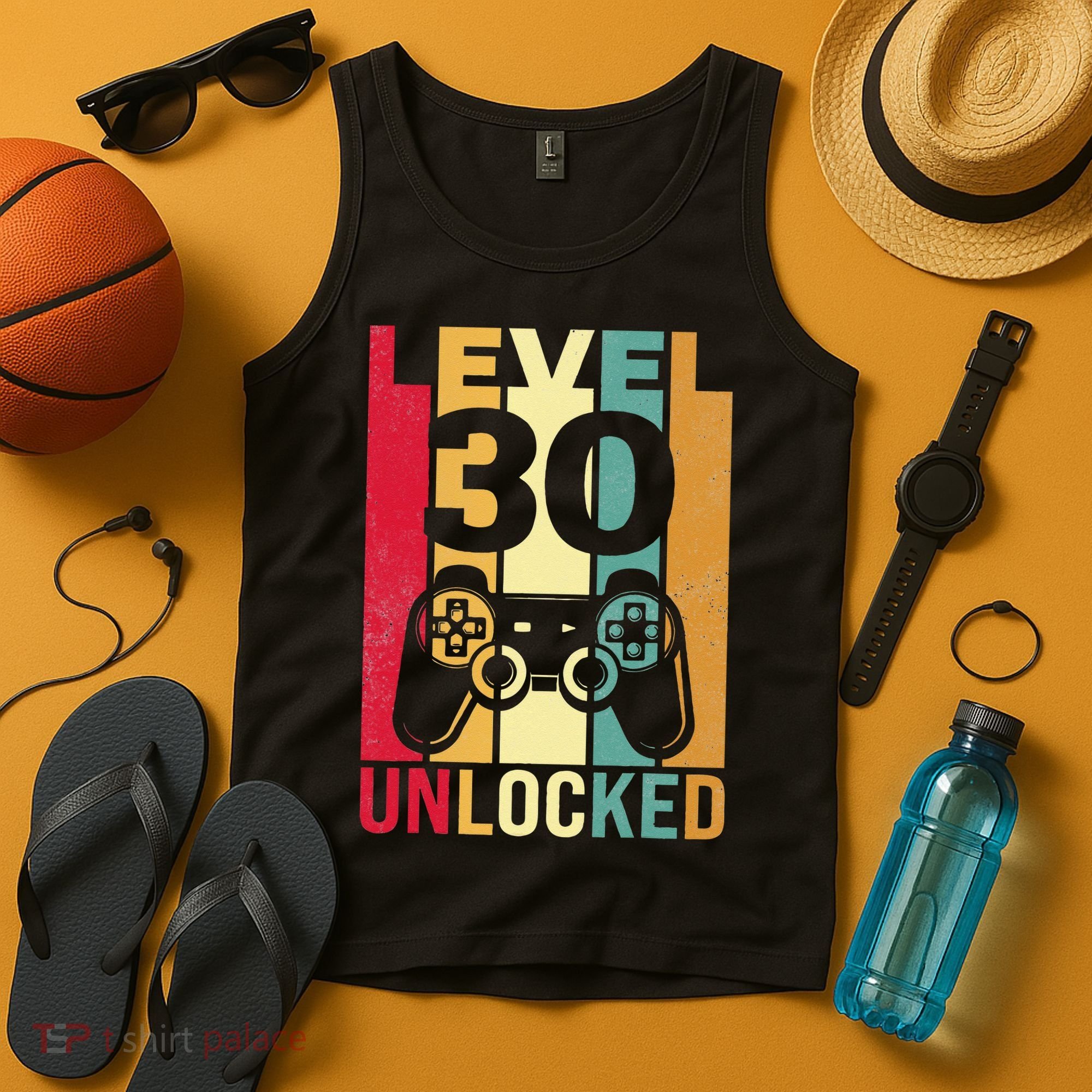 Funny Level 30 Unlocked Him BDay Turning 30th Birthday Tank Top