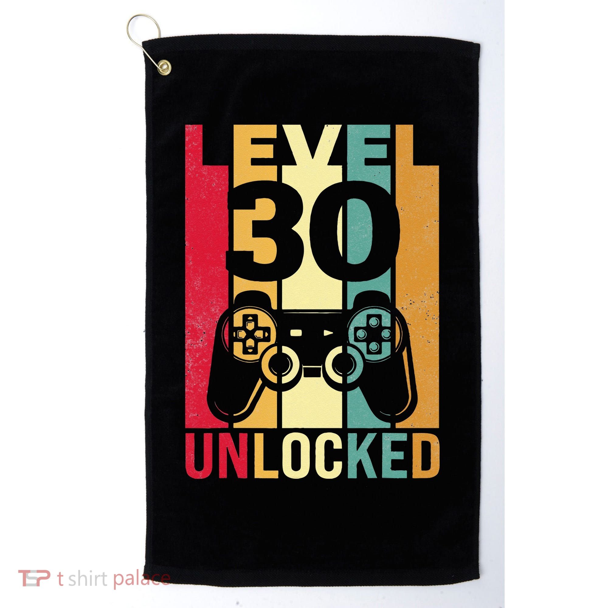 Funny Level 30 Unlocked Him BDay Turning 30th Birthday Golf Towel