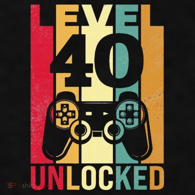 Funny Level 40 Unlocked Him BDay Turning 40th Birthday Ladies PosiCharge Tri-Blend Wicking Tank