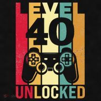 Funny Level 40 Unlocked Him BDay Turning 40th Birthday Ladies PosiCharge Tri-Blend Wicking Tank thumb 2