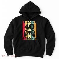 Funny Level 40 Unlocked Him BDay Turning 40th Birthday Hoodie thumb 0