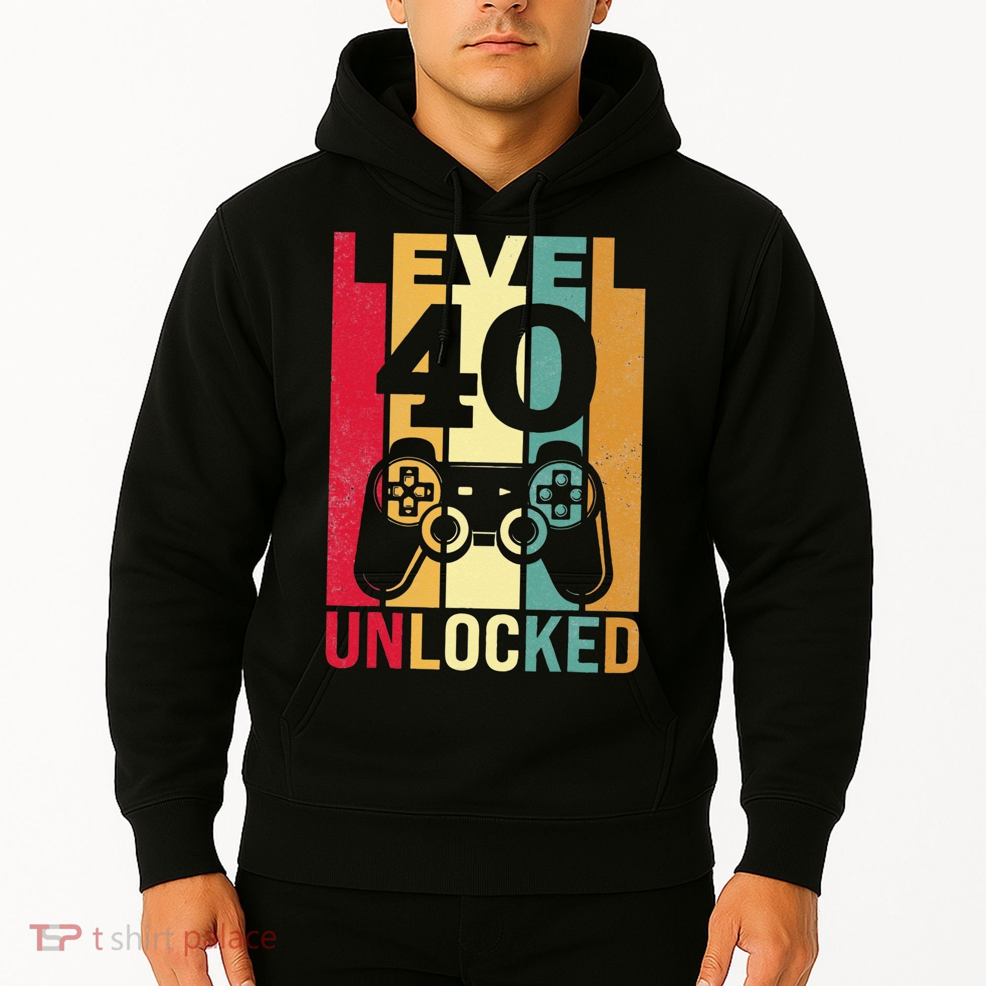 Funny Level 40 Unlocked Him BDay Turning 40th Birthday Hoodie