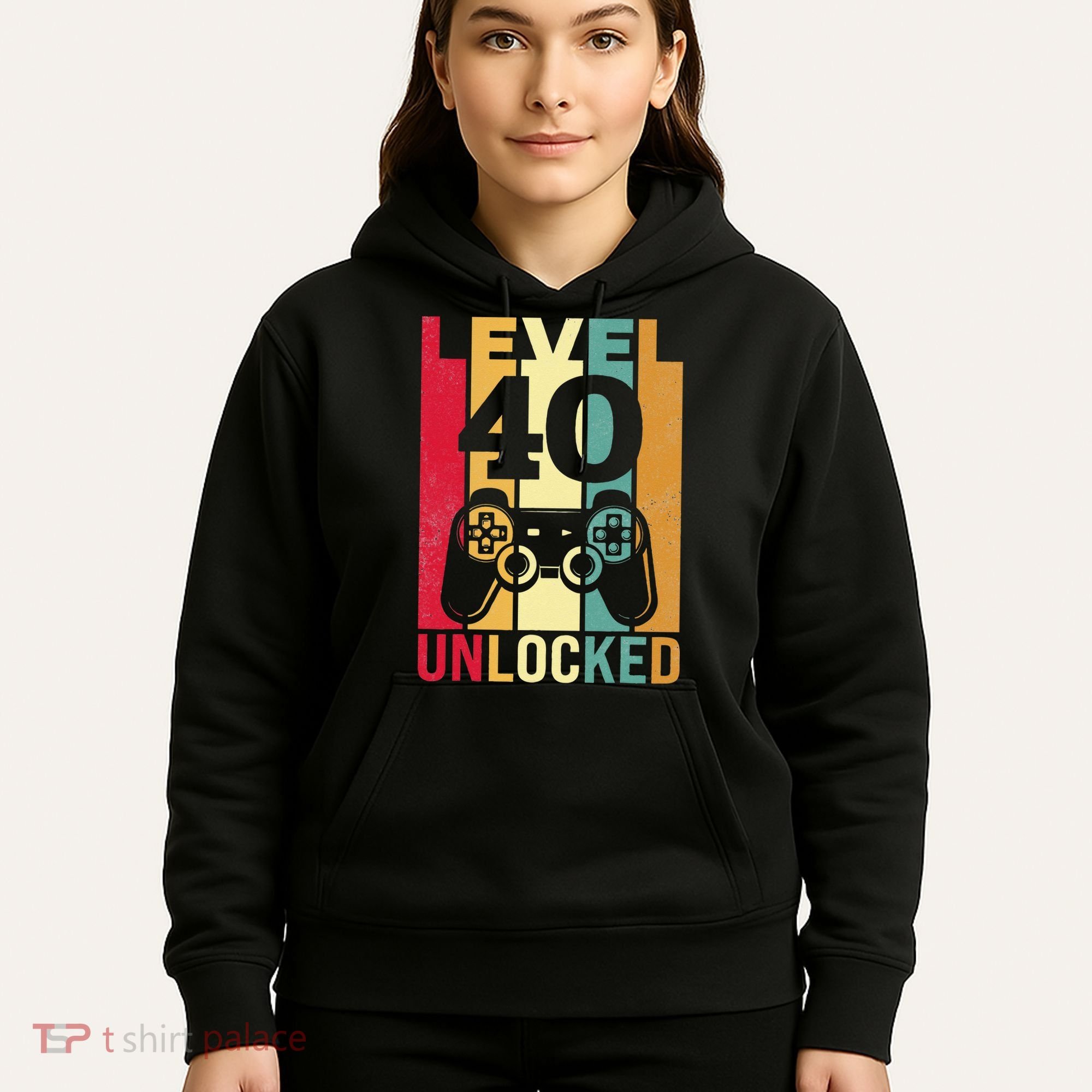 Funny Level 40 Unlocked Him BDay Turning 40th Birthday Hoodie