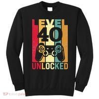 Funny Level 40 Unlocked Him BDay Turning 40th Birthday Sweatshirt thumb 0