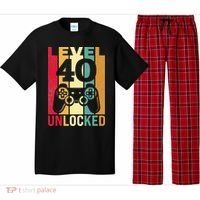 Funny Level 40 Unlocked Him BDay Turning 40th Birthday Pajama Set thumb 0