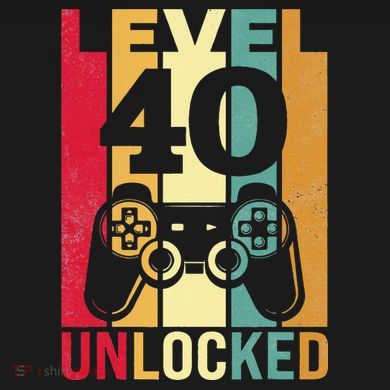 Funny Level 40 Unlocked Him BDay Turning 40th Birthday Flat Bill Trucker Hat
