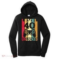 Funny Level 40 Unlocked Him BDay Turning 40th Birthday Women's Hoodie thumb 0