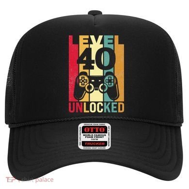 Funny Level 40 Unlocked Him BDay Turning 40th Birthday Hat