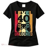 Funny Level 40 Unlocked Him BDay Turning 40th Birthday Women's T-Shirt thumb 0