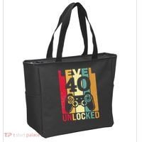 Funny Level 40 Unlocked Him BDay Turning 40th Birthday Tote Bag thumb 2