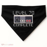 Funny Level 70 Complete Retro Gamer 70th Birthday 1 USA-Made Doggie Bandana thumb 0