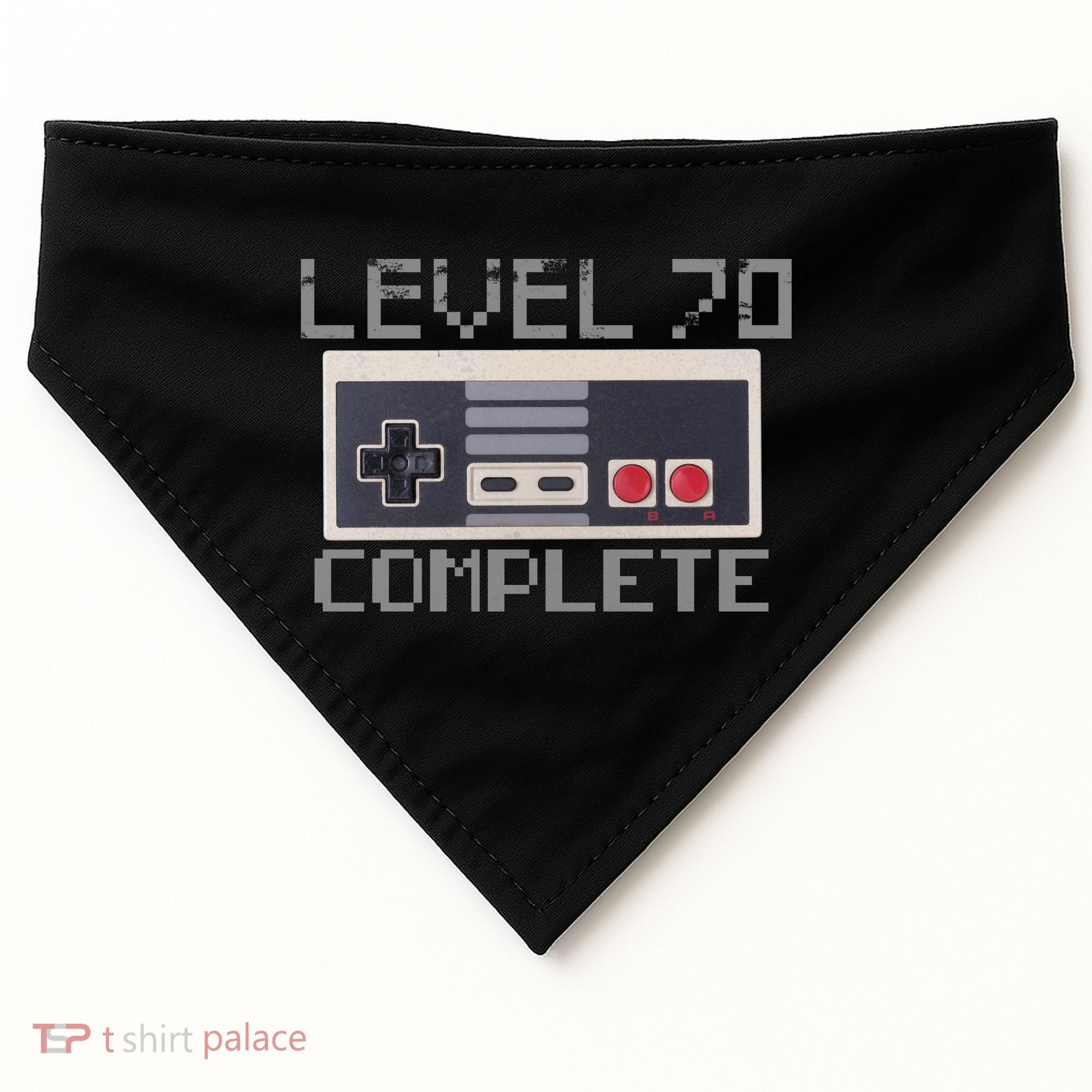 Funny Level 70 Complete Retro Gamer 70th Birthday 1 USA-Made Doggie Bandana