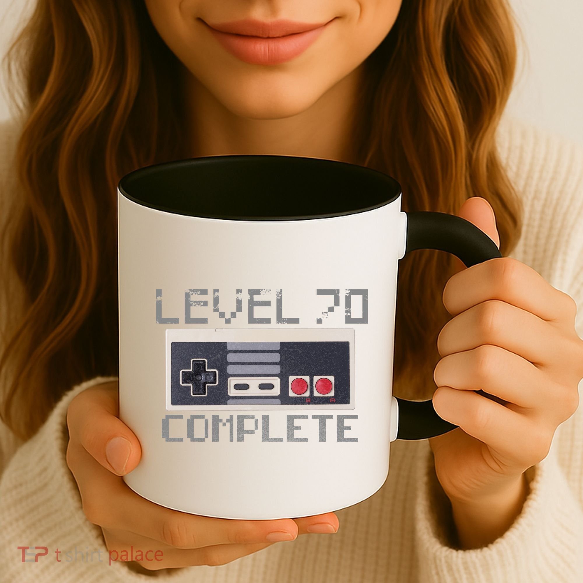 Funny Level 70 Complete Retro Gamer 70th Birthday 1 Coffee Mug