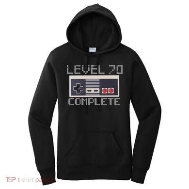 Funny Level 70 Complete Retro Gamer 70th Birthday 1 Women's Hoodie