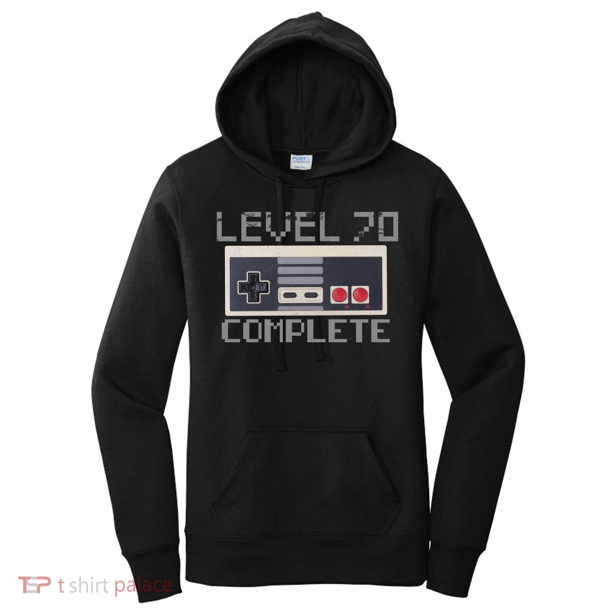 Funny Level 70 Complete Retro Gamer 70th Birthday 1 Women's Hoodie