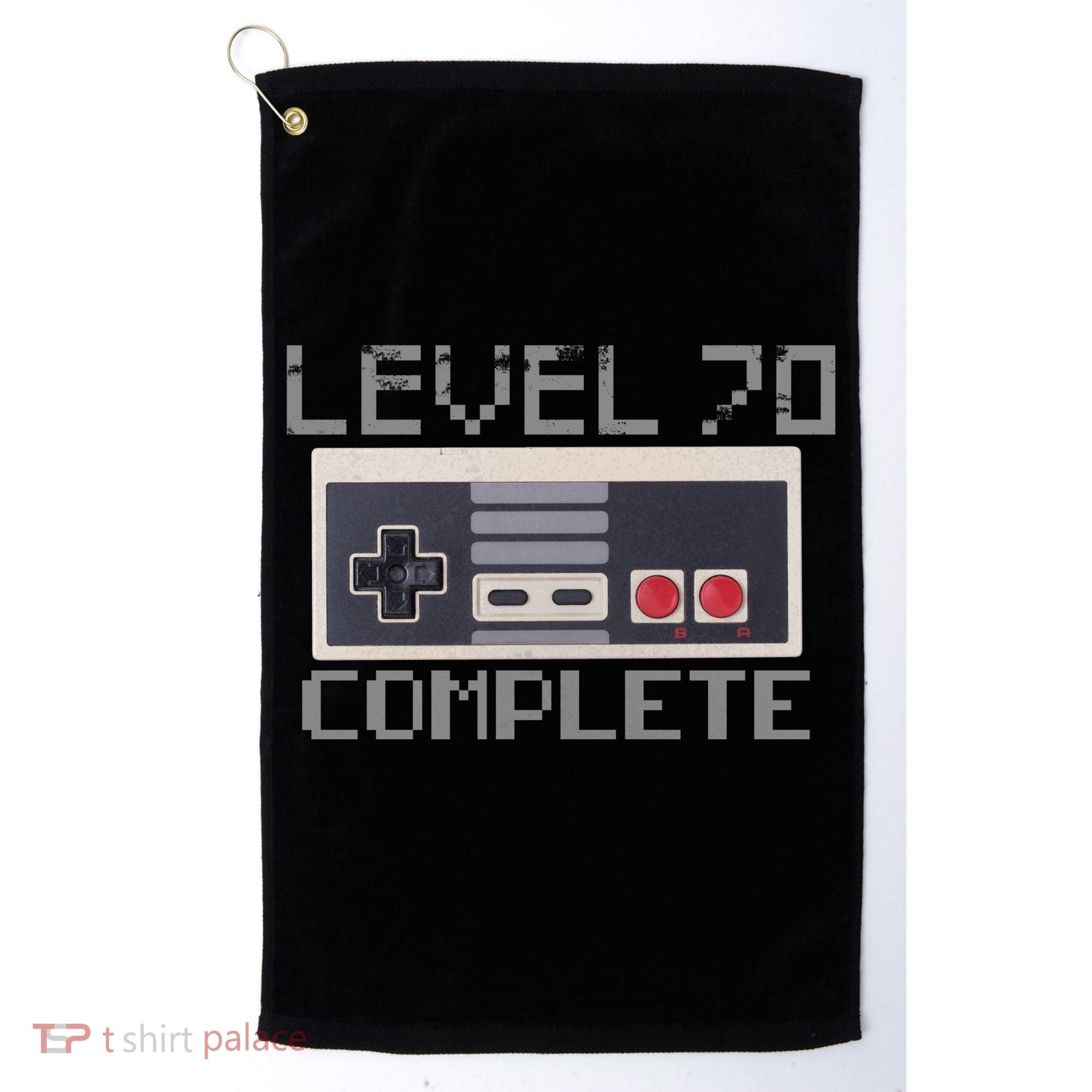 Funny Level 70 Complete Retro Gamer 70th Birthday 1 Golf Towel