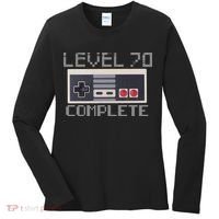 Funny Level 70 Complete Retro Gamer 70th Birthday 1 Women's Long Sleeve Shirt thumb 0