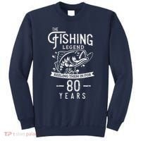 Fishing Legend 80 Years Old Birthday Gift For Fisherman Sweatshirt thumb 0