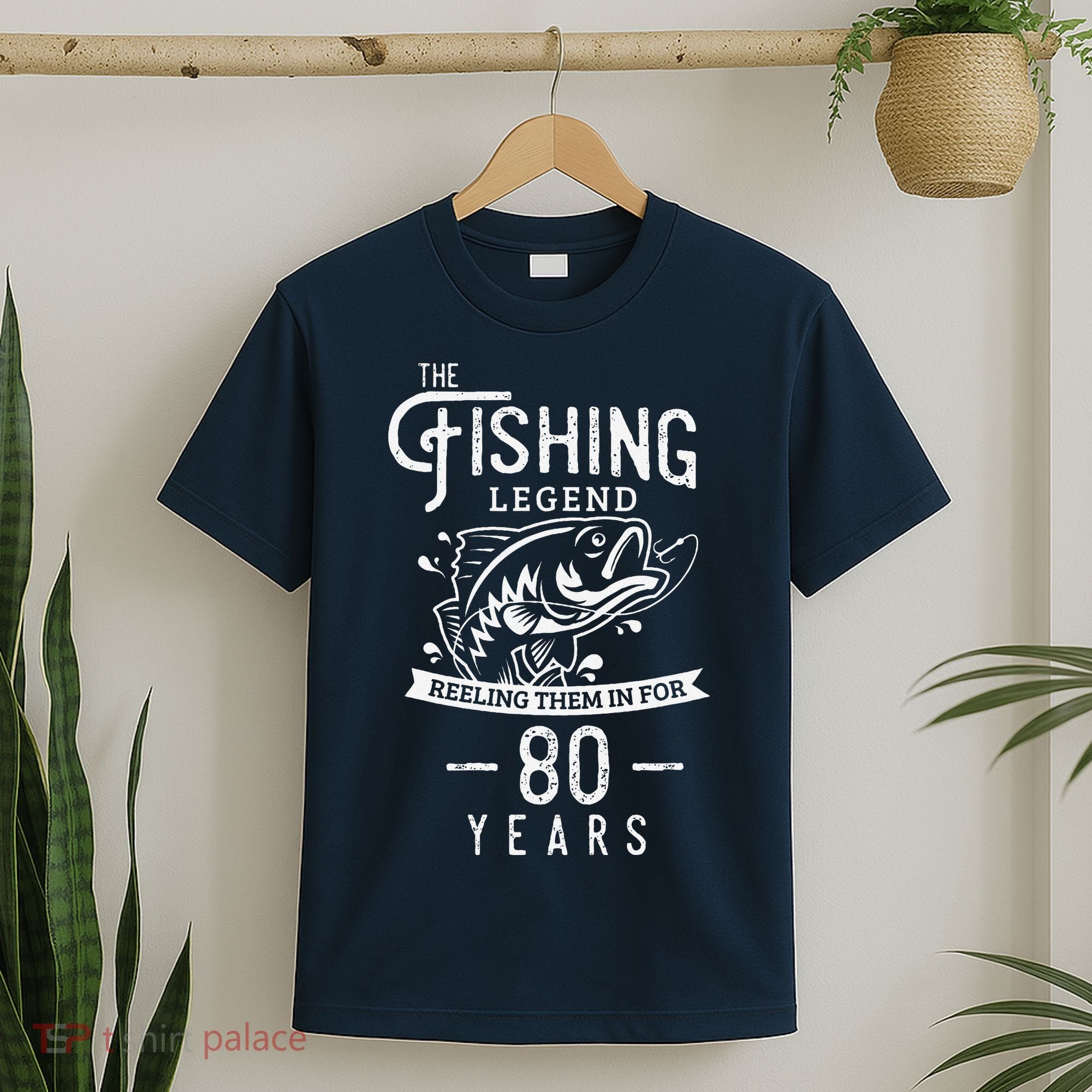 Fishing Legend 80 Years Old Birthday Gift For Fisherman T-Shirt