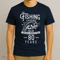 Fishing Legend 80 Years Old Birthday Gift For Fisherman T-Shirt thumb 3