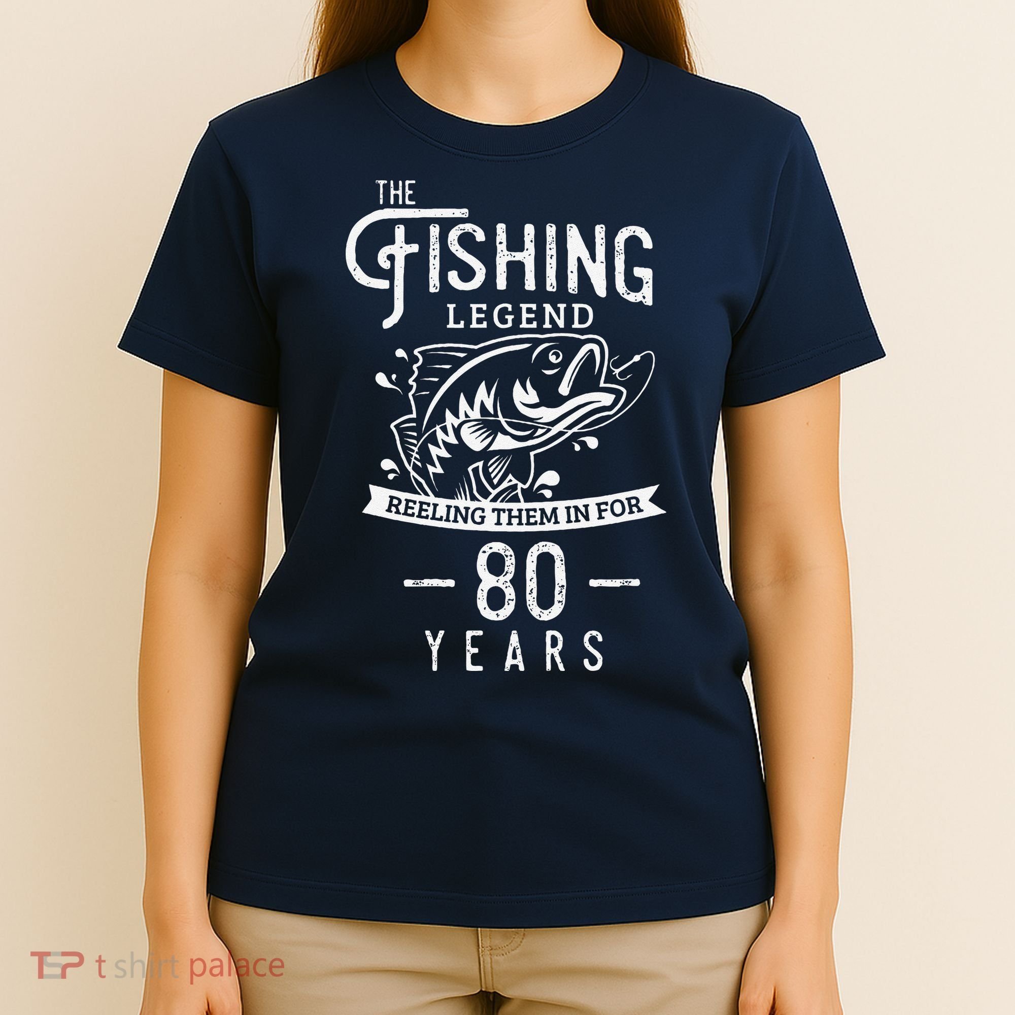 Fishing Legend 80 Years Old Birthday Gift For Fisherman T-Shirt
