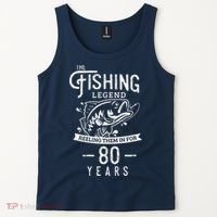 Fishing Legend 80 Years Old Birthday Gift For Fisherman Tank Top thumb 2