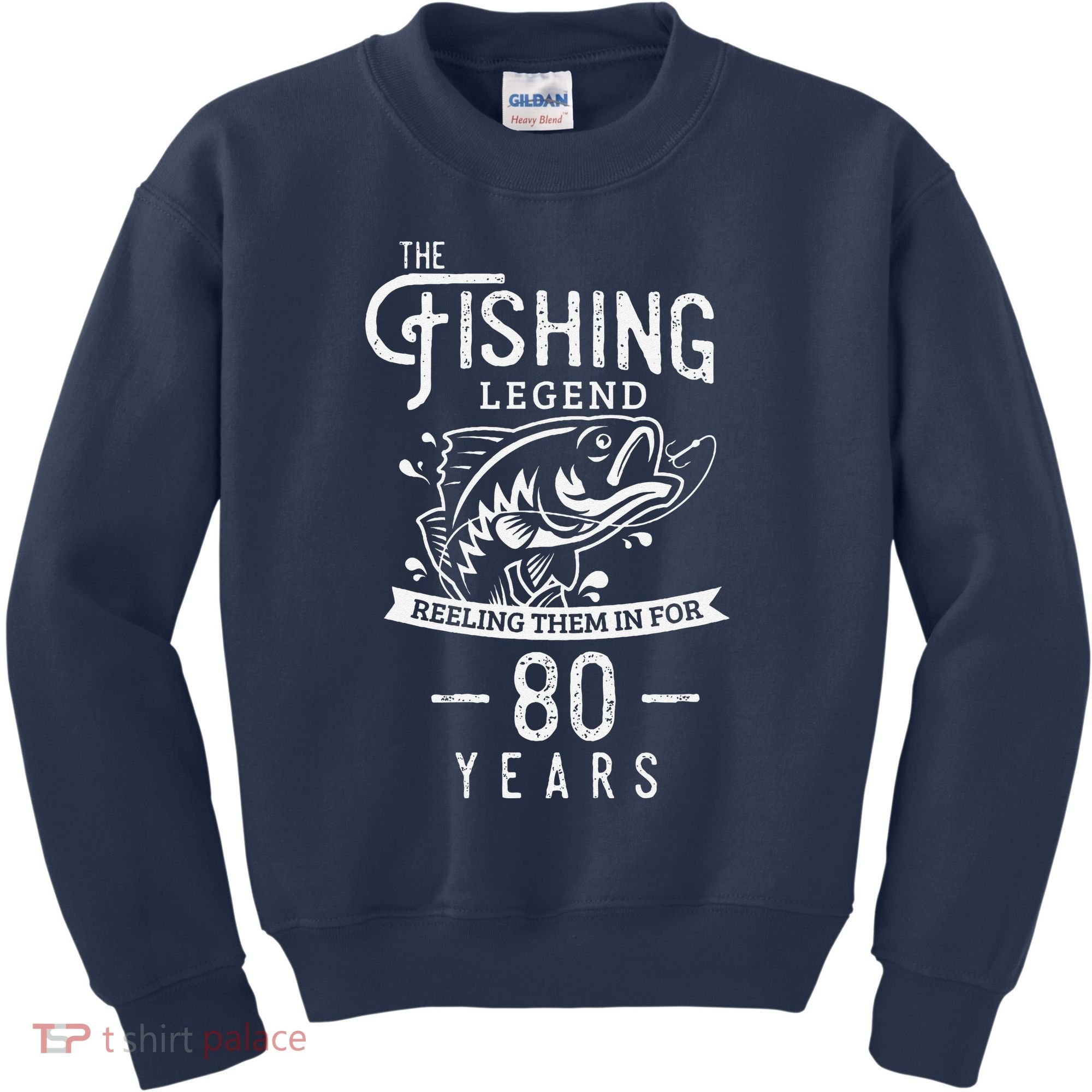Fishing Legend 80 Years Old Birthday Gift For Fisherman Kids Sweatshirt