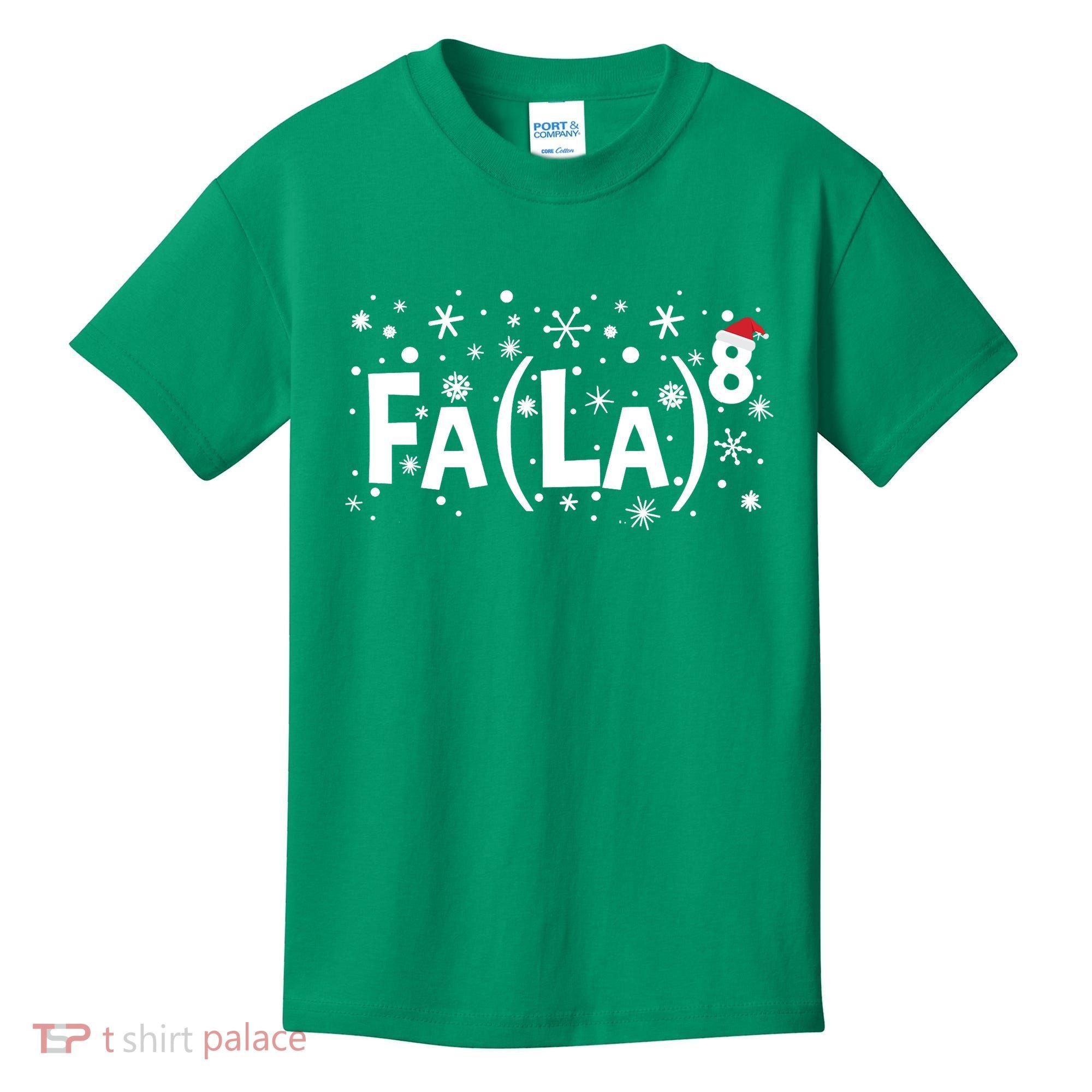 Fa La 8 Math Teacher Christmas Fa La La Funny Xmas Kids T-Shirt