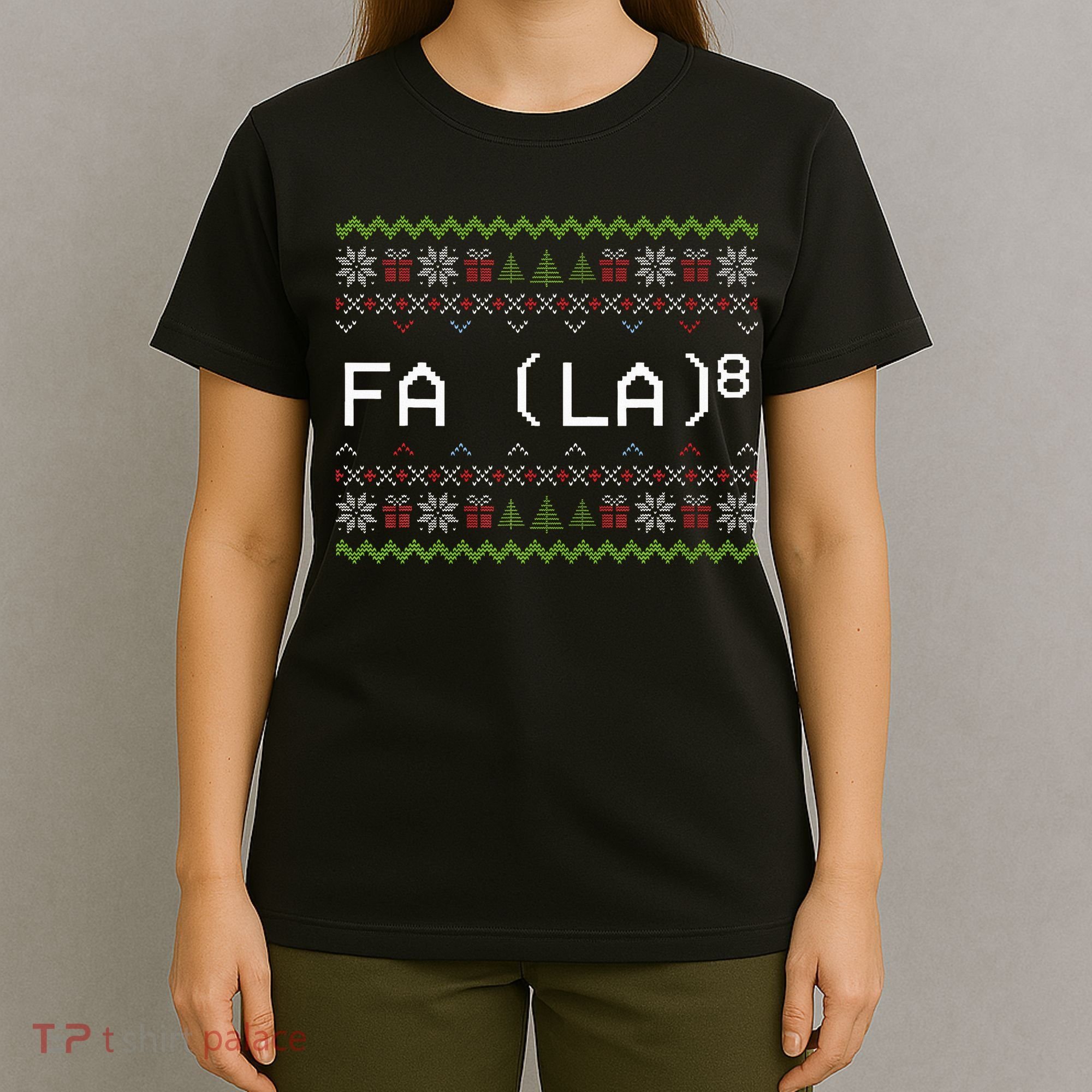 Fa La 8 Hilarious Santa Math Teacher Christmas Gift T-Shirt