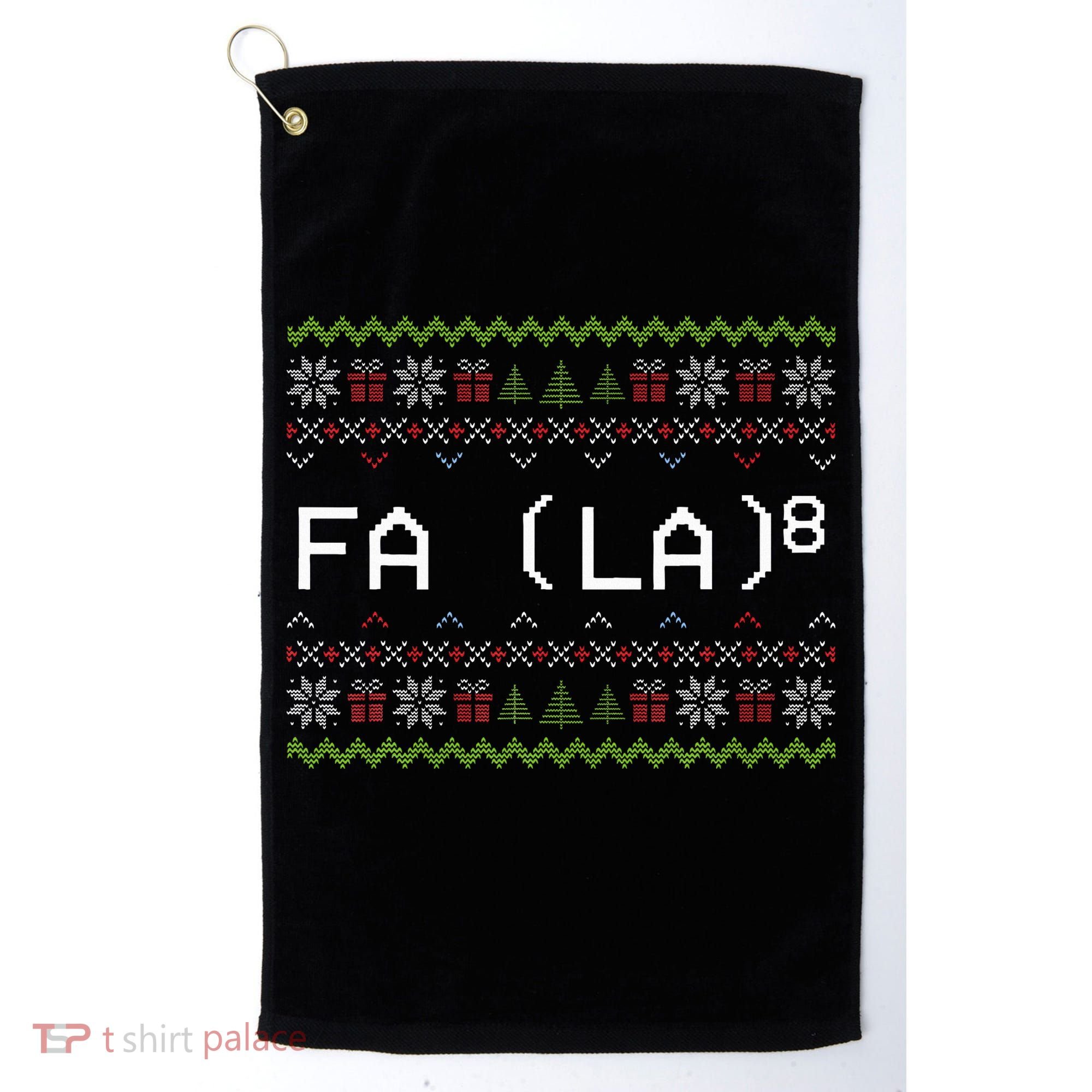 Fa La 8 Hilarious Santa Math Teacher Christmas Gift Golf Towel