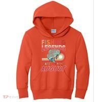 Fishing Legends Are Born In August Kids Hoodie thumb 0