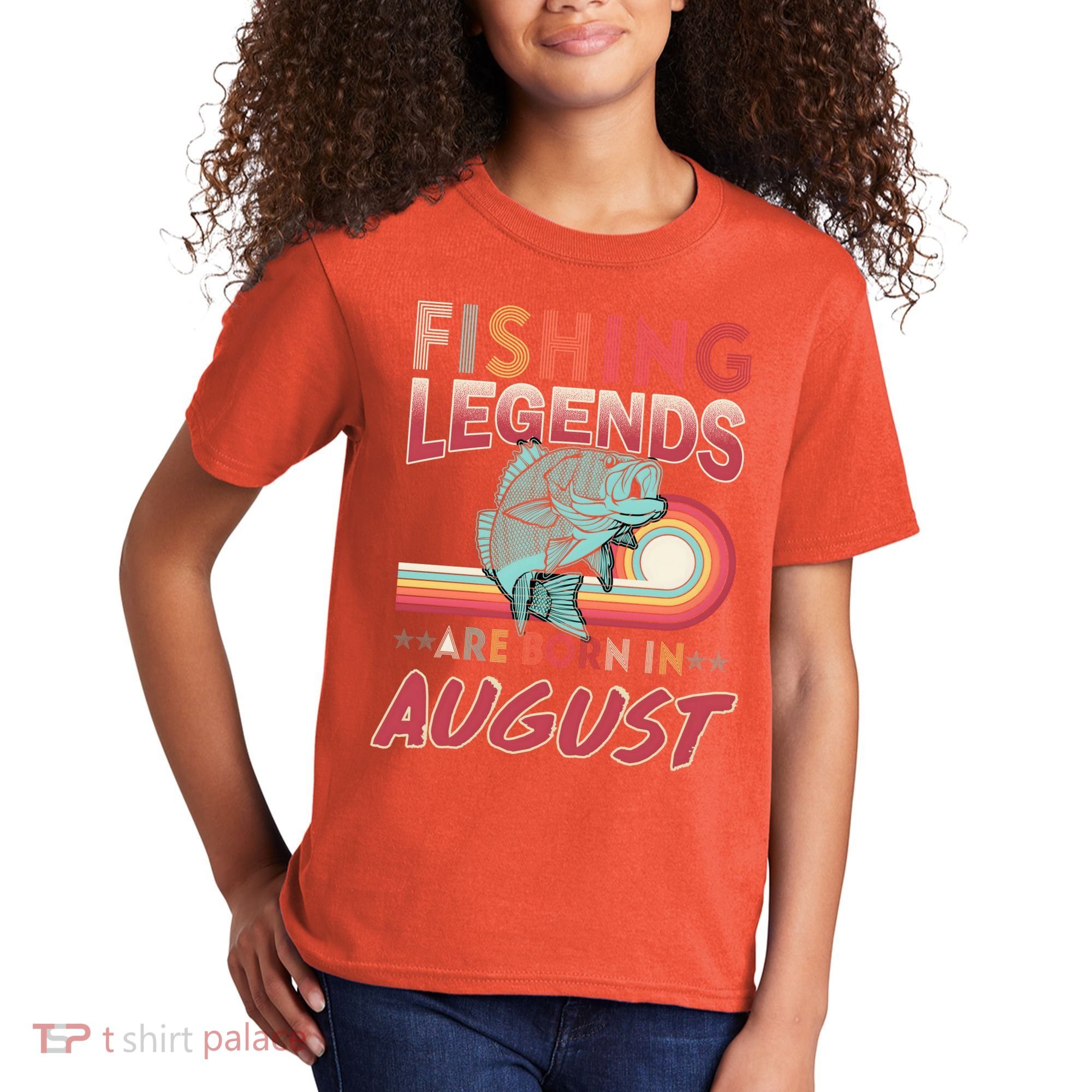 Fishing Legends Are Born In August Kids T-Shirt