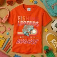 Fishing Legends Are Born In August Kids T-Shirt thumb 3