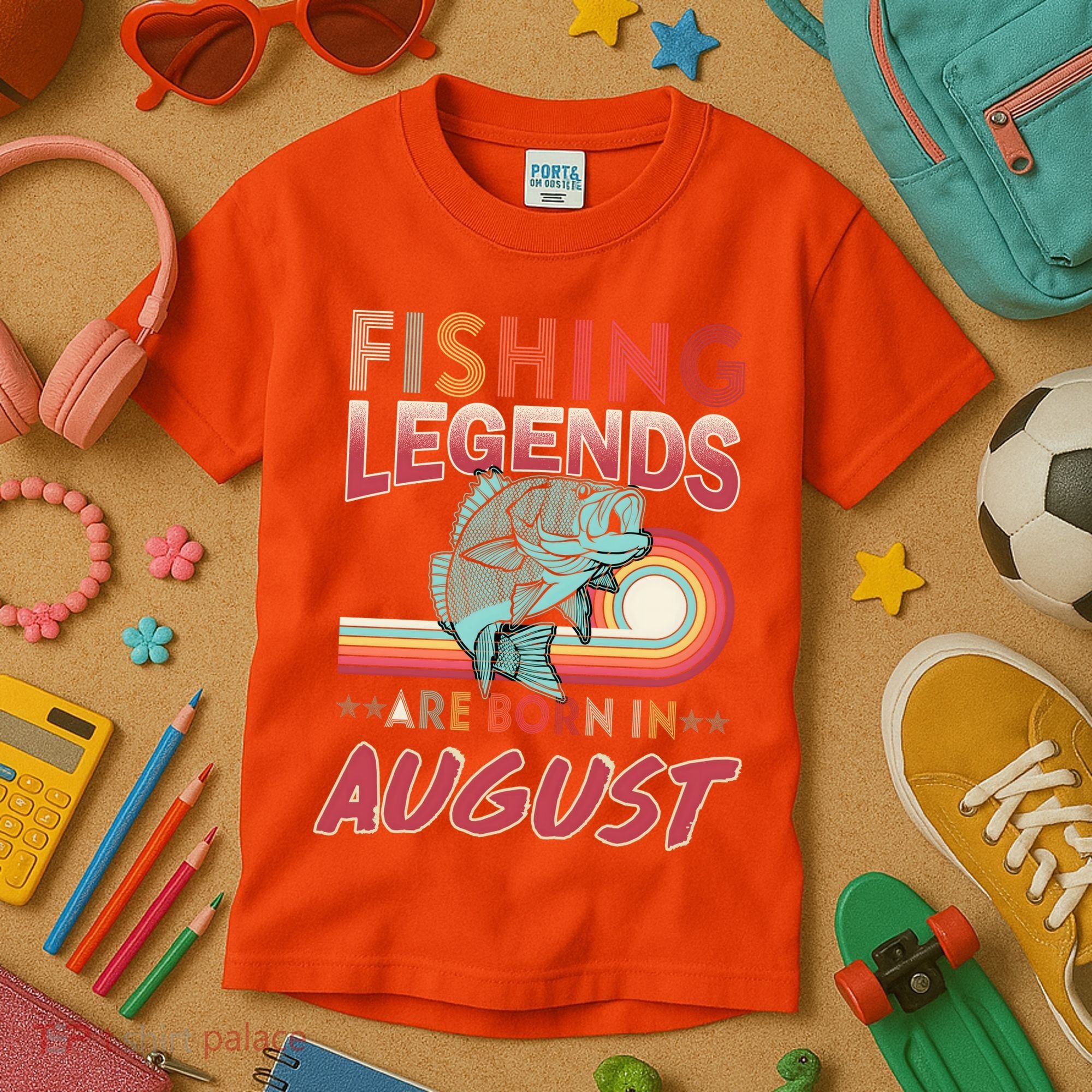 Fishing Legends Are Born In August Kids T-Shirt