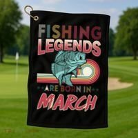 Fishing Legends Are Born In March Golf Towel thumb 1